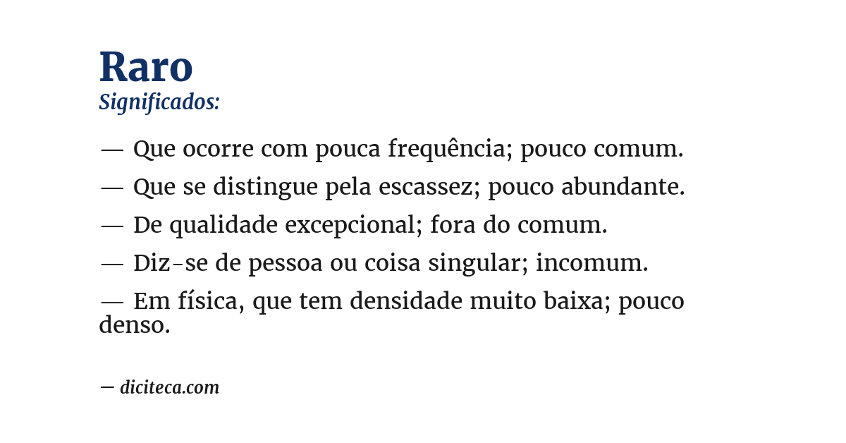 Significado de raro