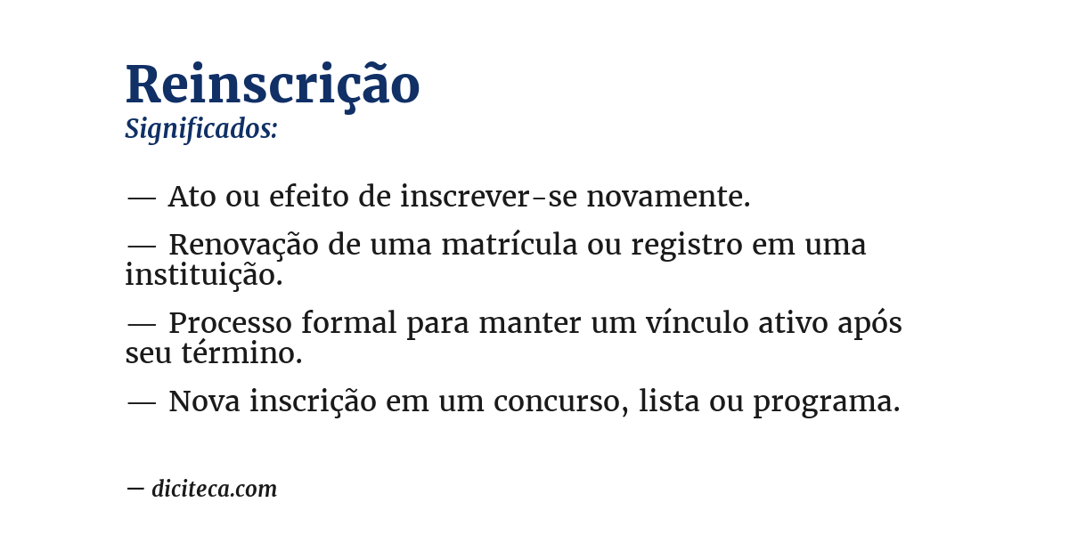 Significado de reinscrição