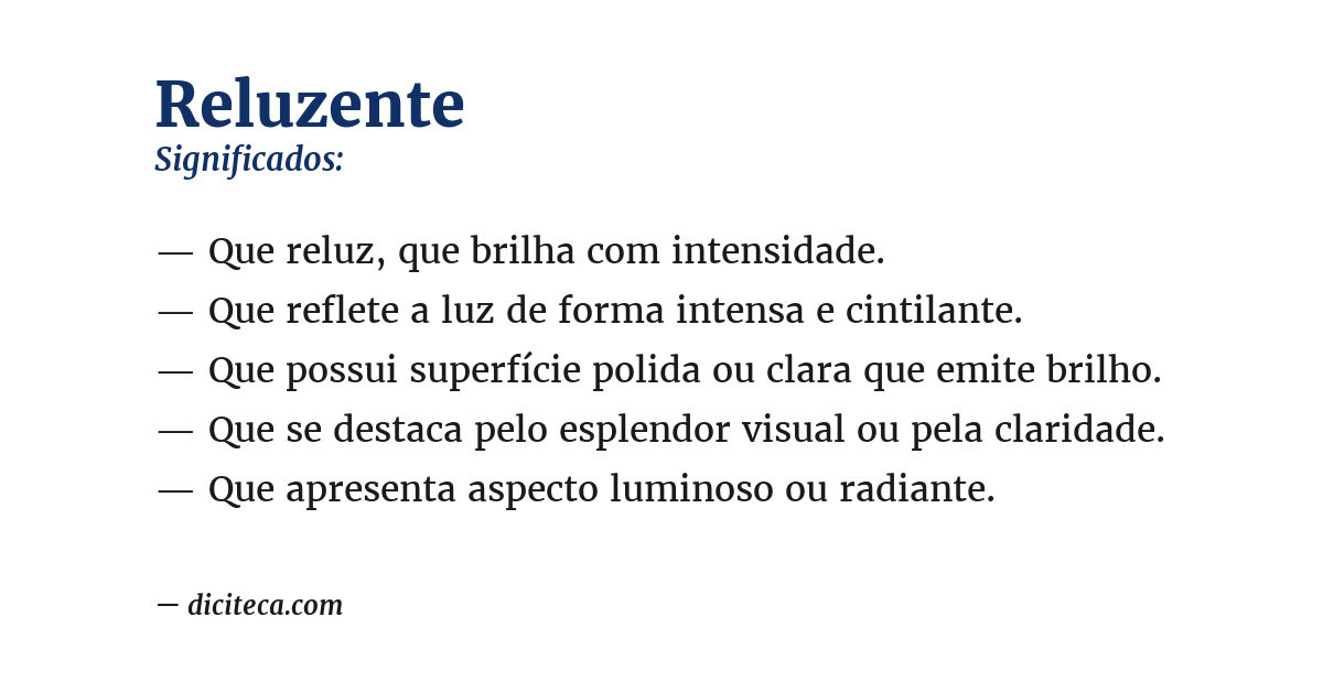 Significado de reluzente