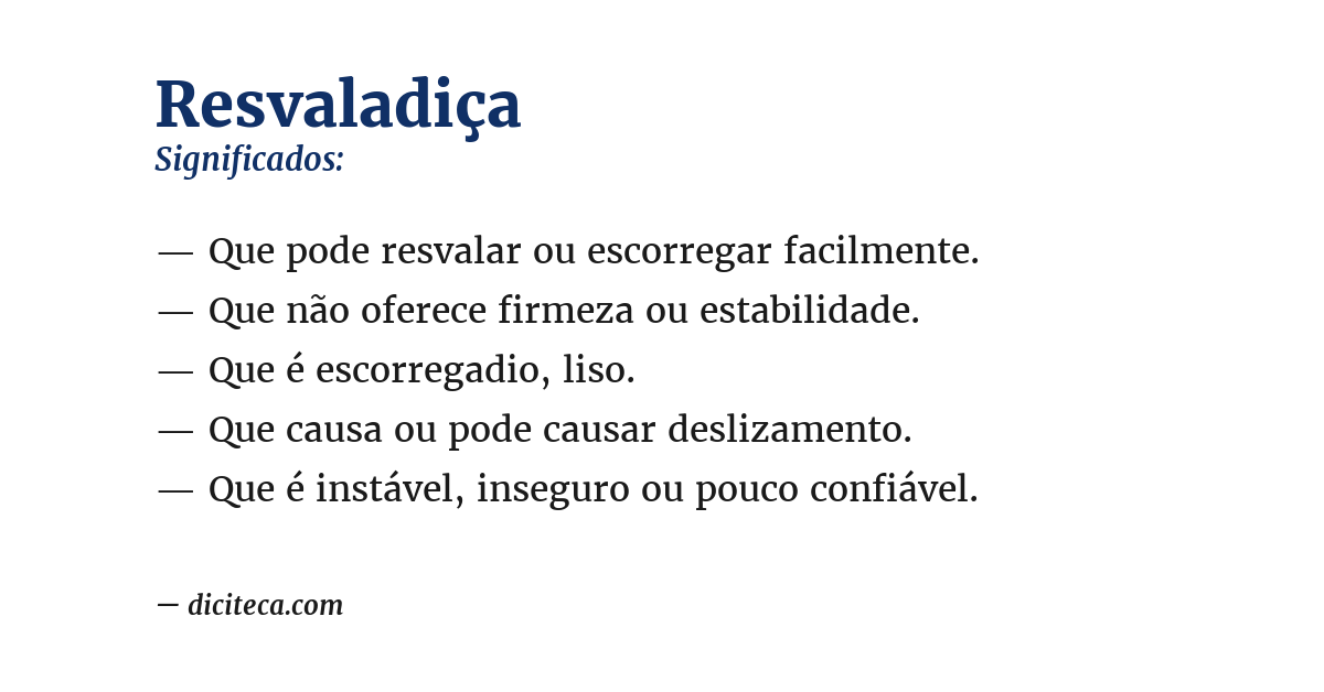 Significado de resvaladiça