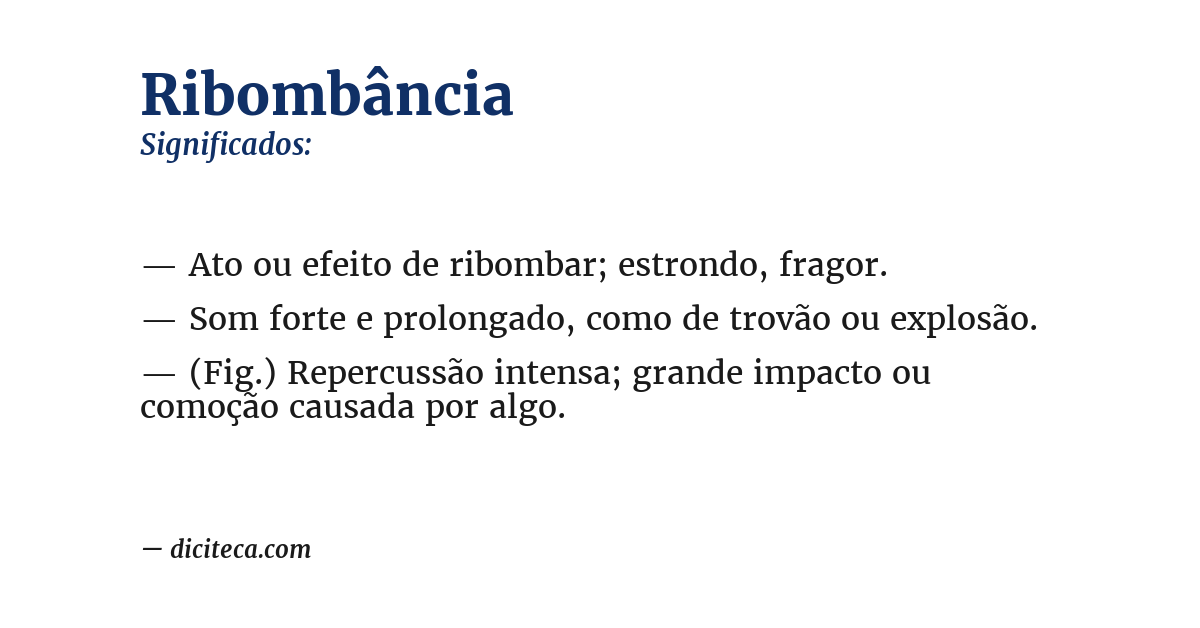 Significado de ribombância