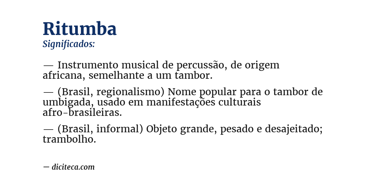 Significado de ritumba
