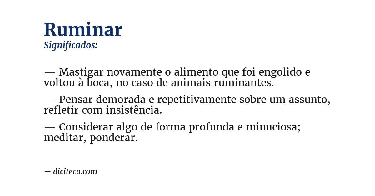 Significado de ruminar