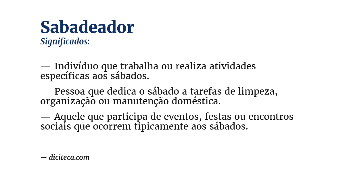 Significado de sabadeador
