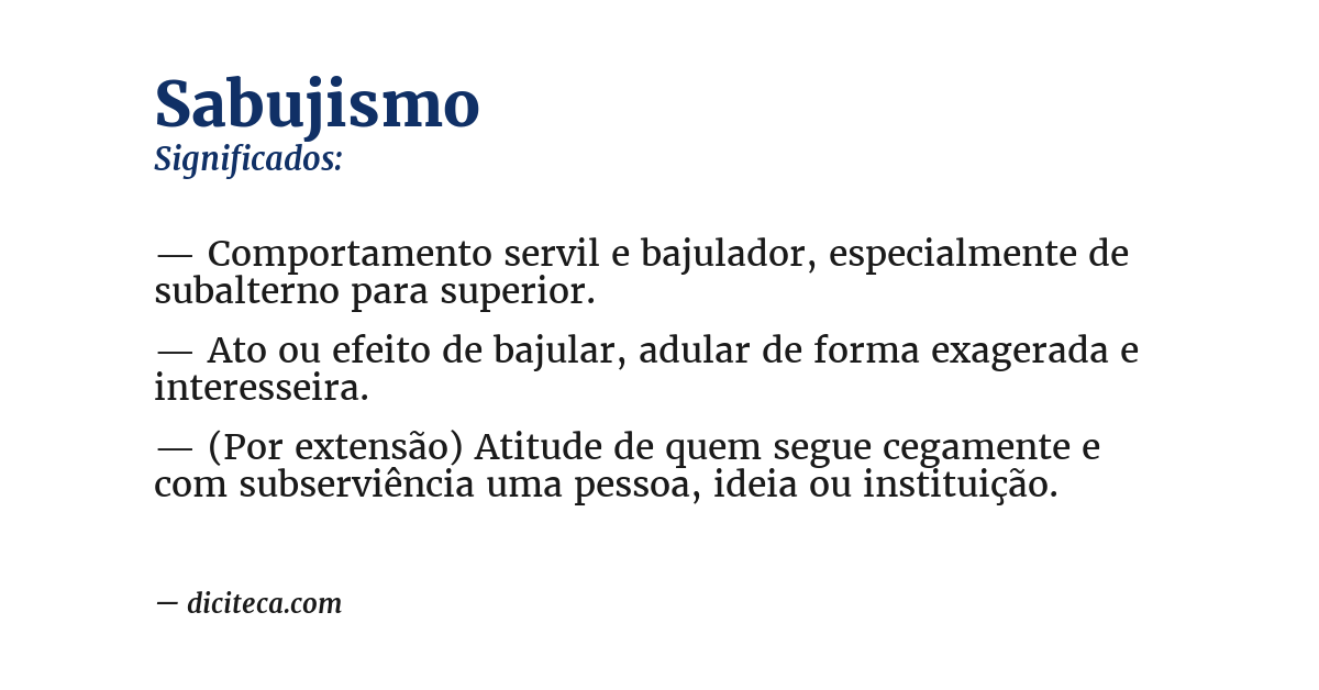 Significado de sabujismo