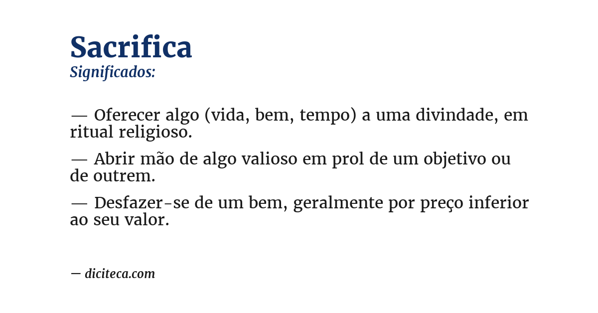Significado de sacrifica
