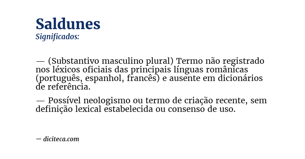 Significado de saldunes