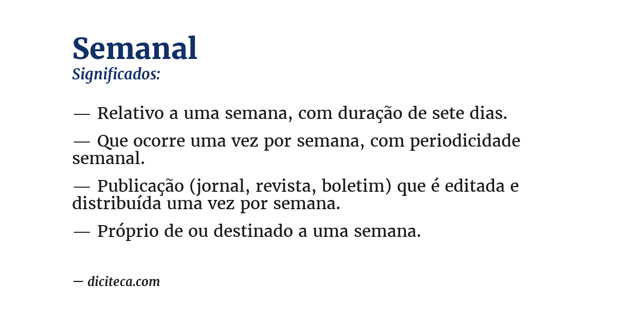 Significado de semanal