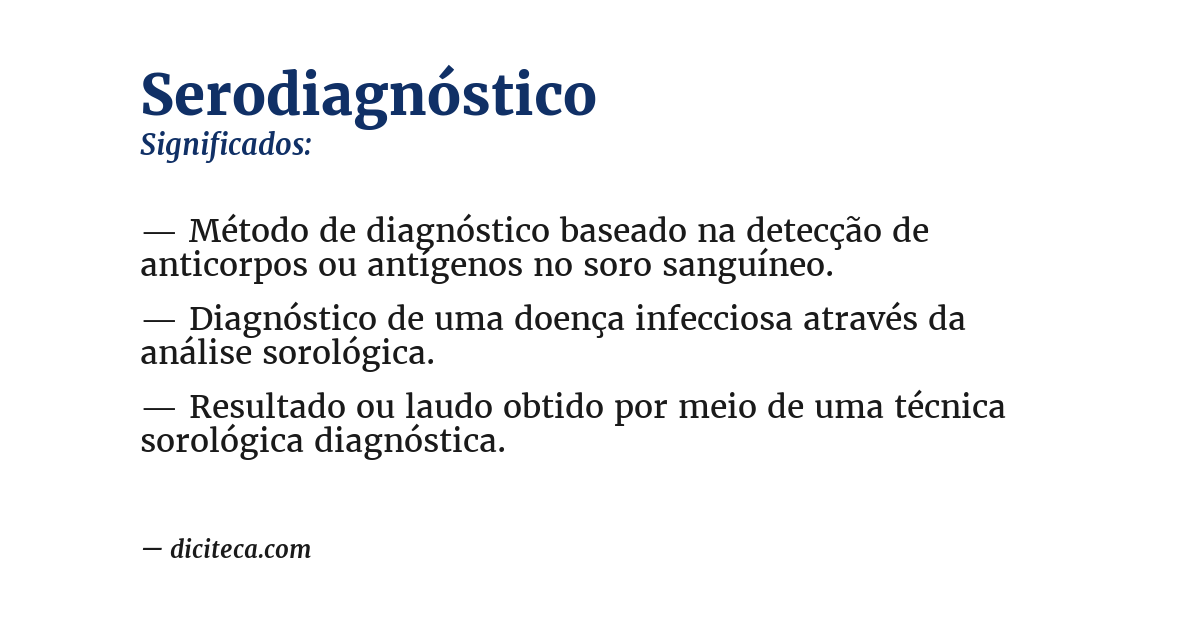 Significado de serodiagnóstico