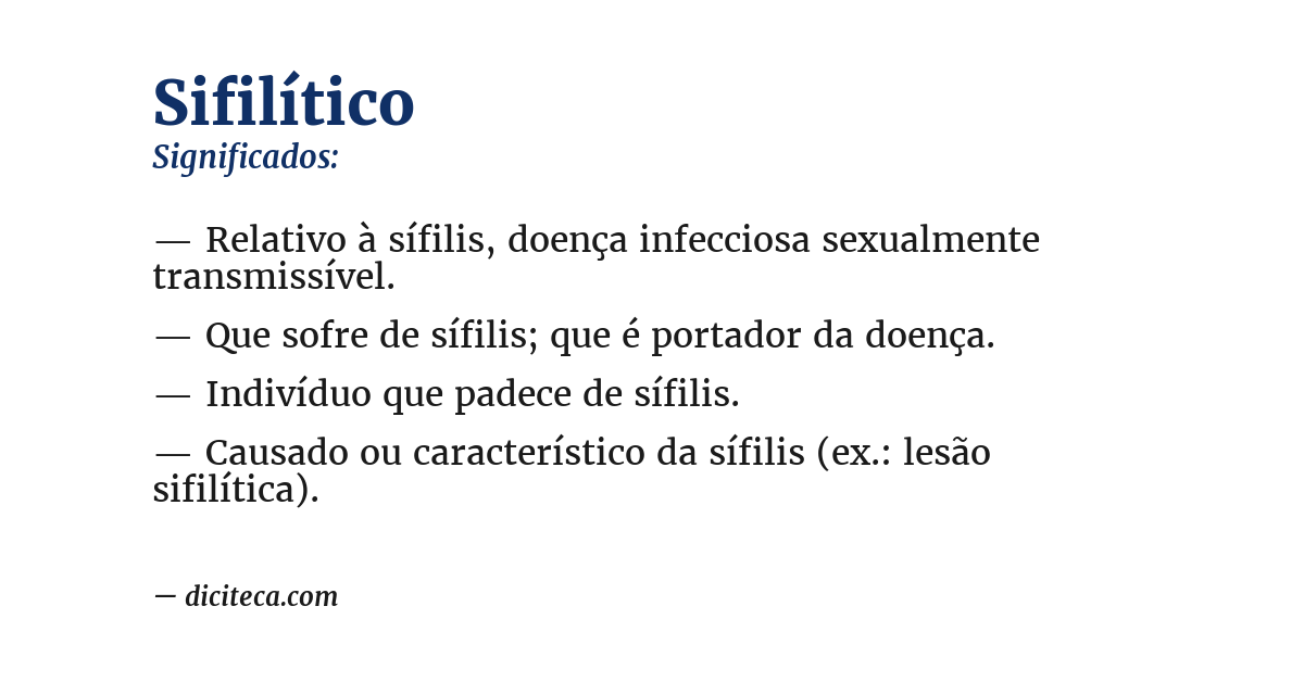 Significado de sifilítico