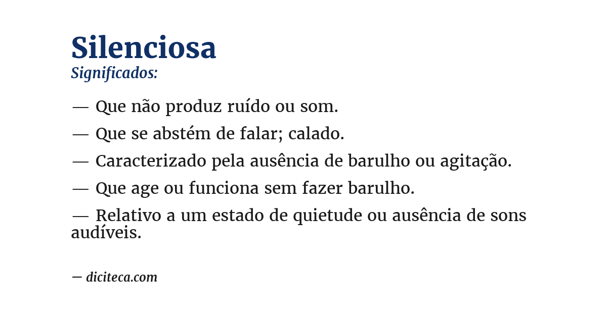 Significado de silenciosa