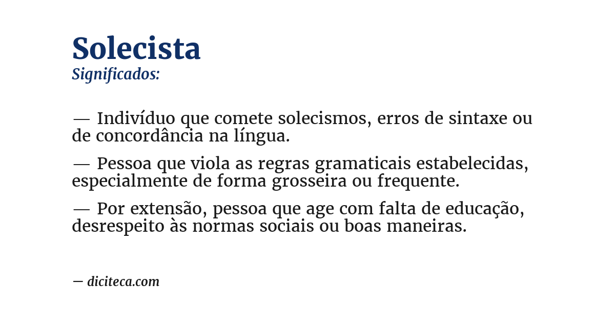 Significado de solecista