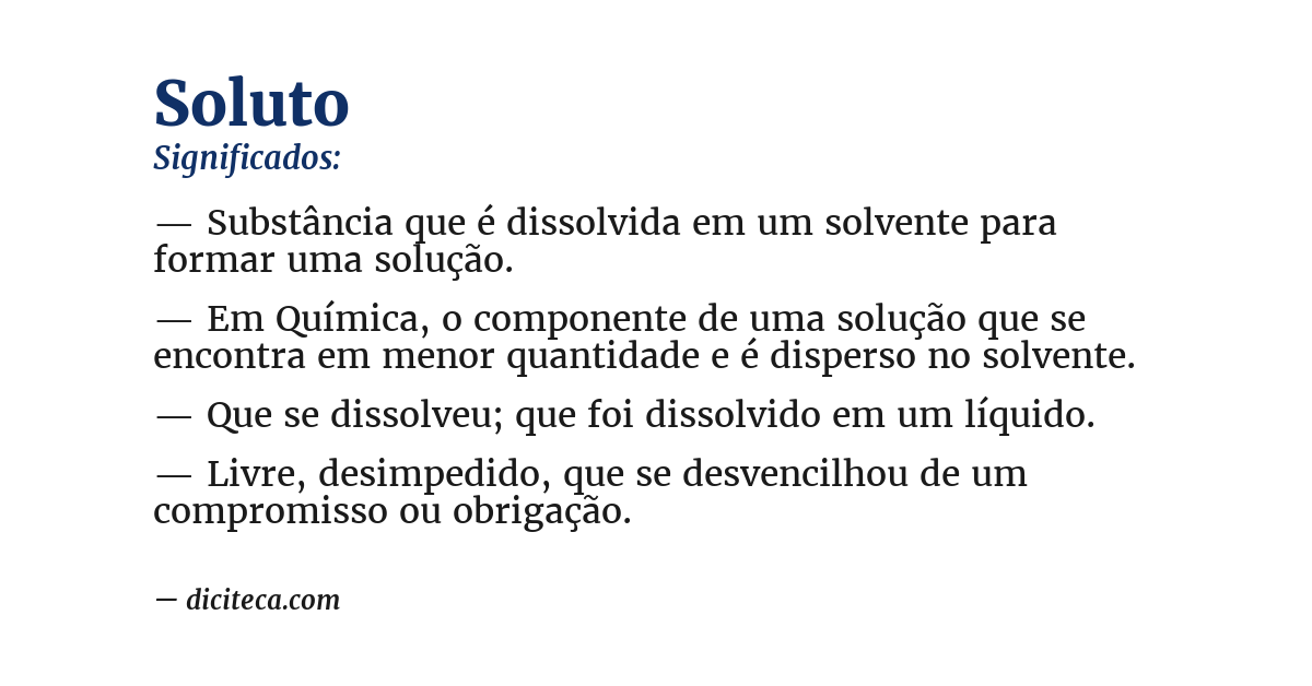 Significado de soluto
