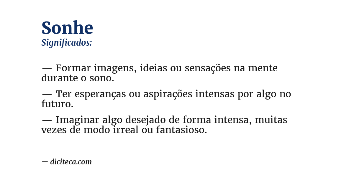 Significado de sonhe