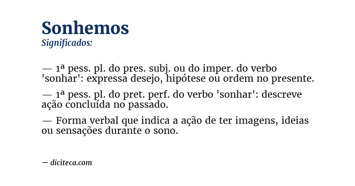 Significado de sonhemos