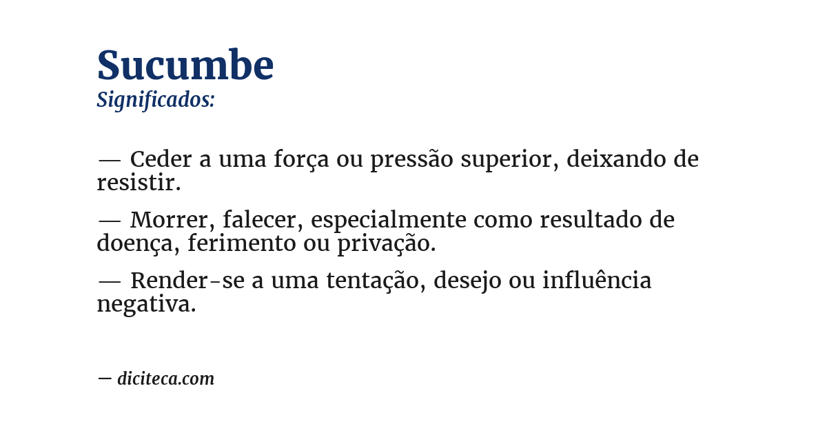 Significado de sucumbe