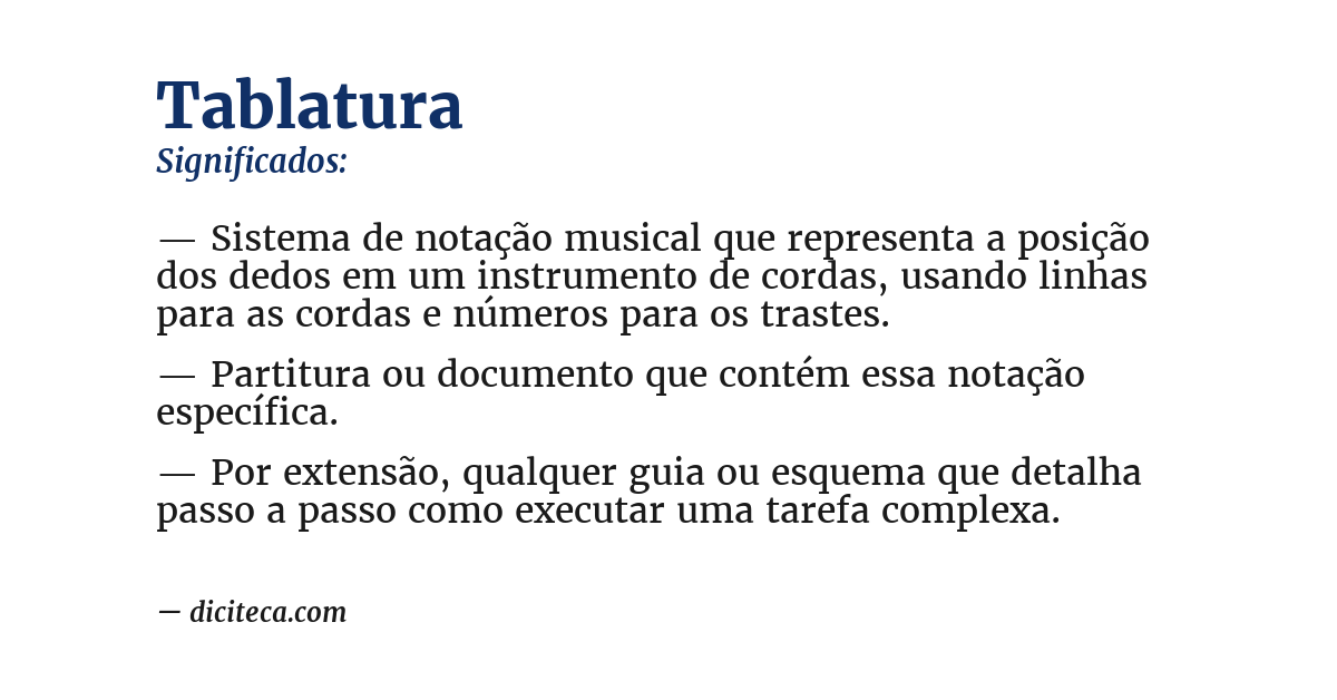 Significado de tablatura