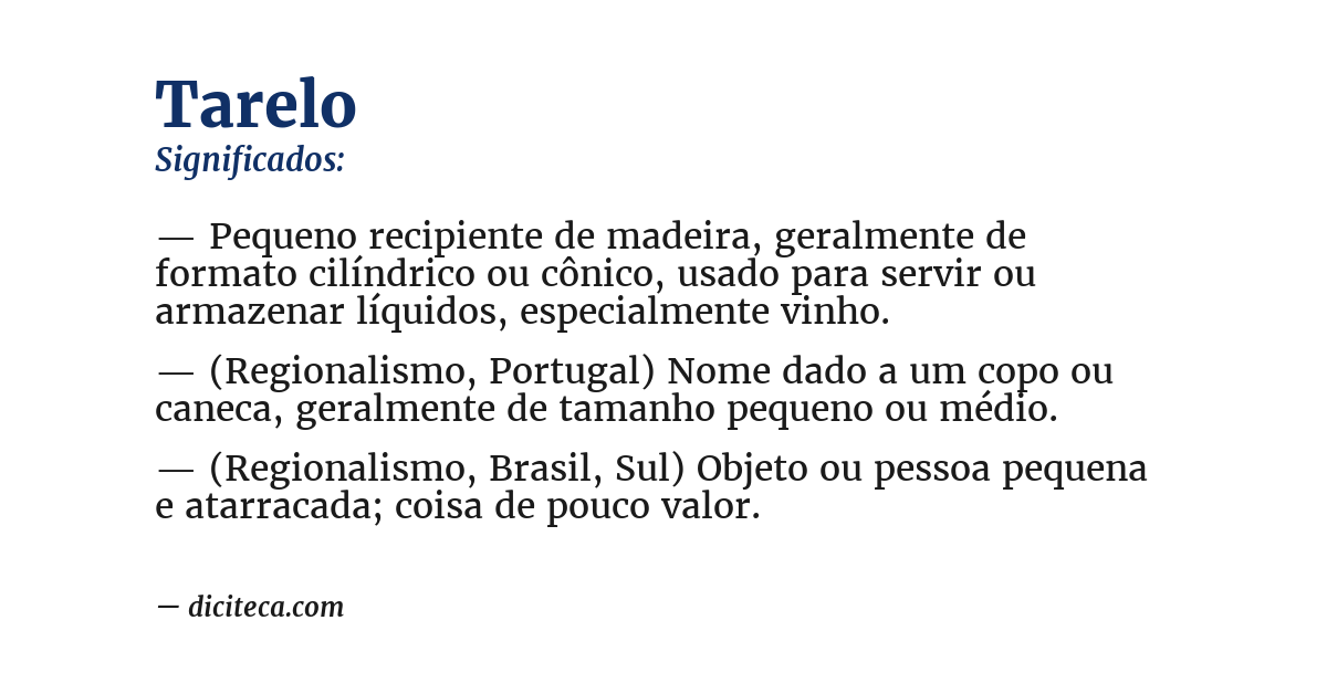Significado de tarelo