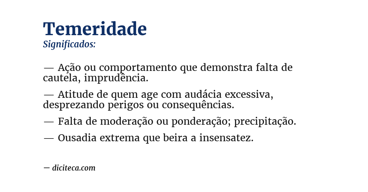 Significado de temeridade
