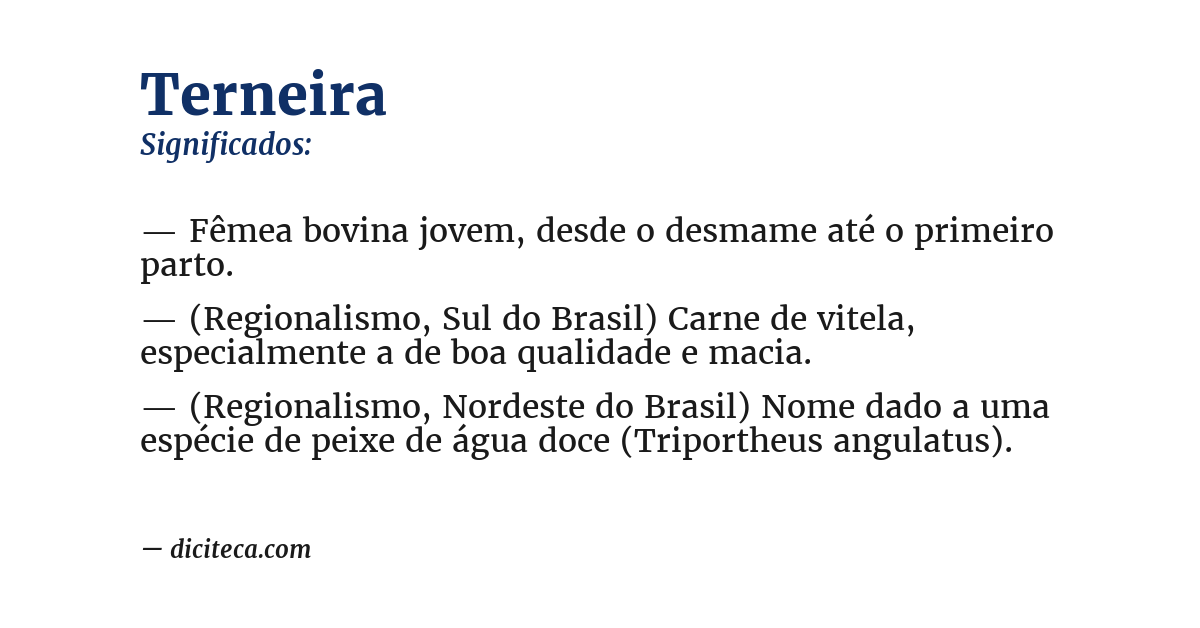 Significado de terneira