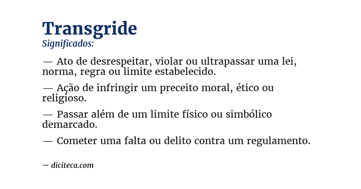 Significado de transgride