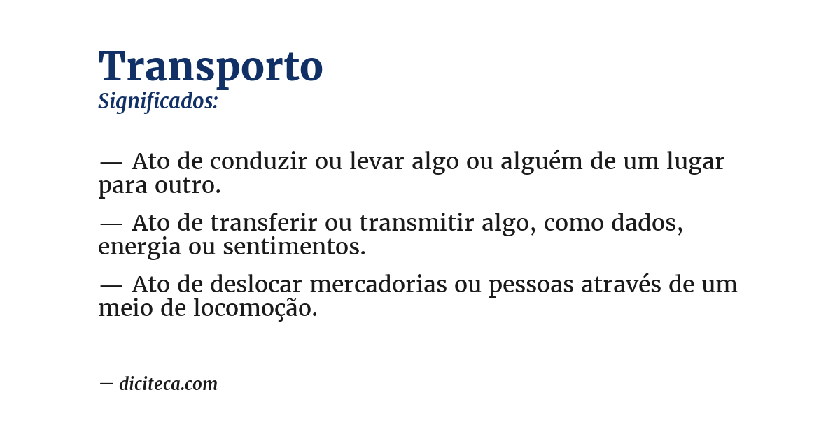 Significado de transporto
