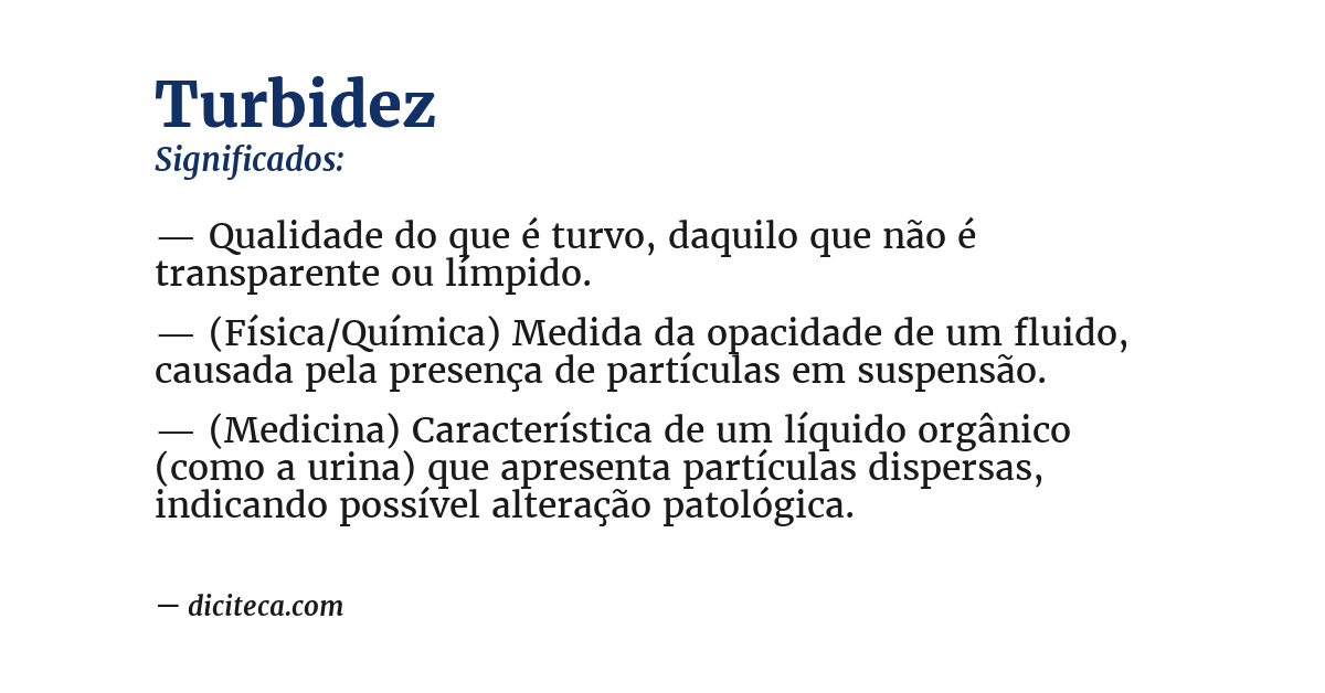 Significado de turbidez