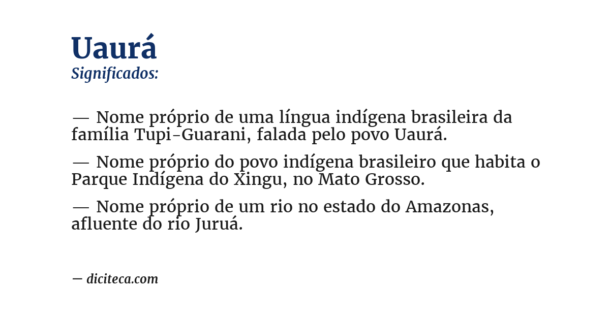 Significado de uaurá