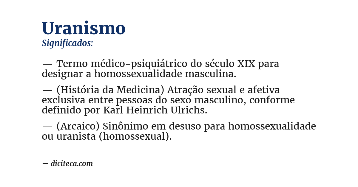 Significado de uranismo