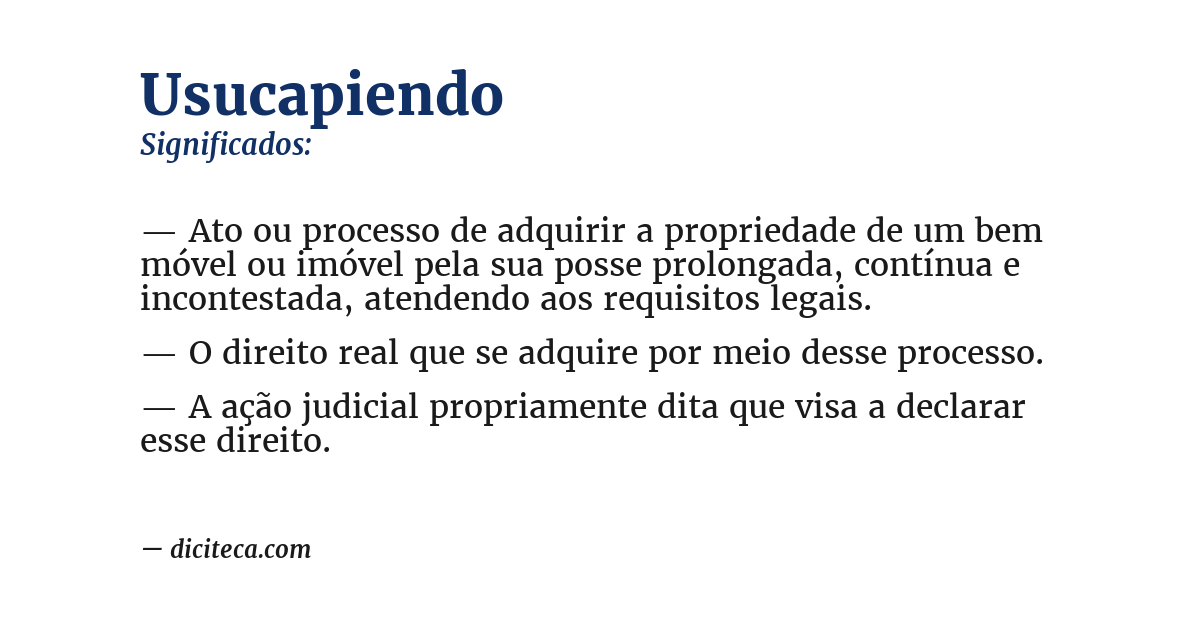 Significado de usucapiendo