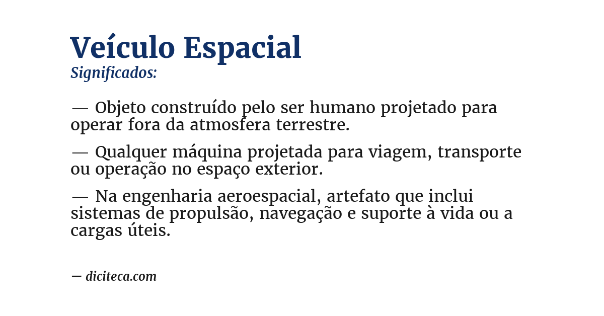 Significado de veículo espacial