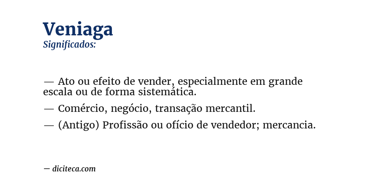 Significado de veniaga