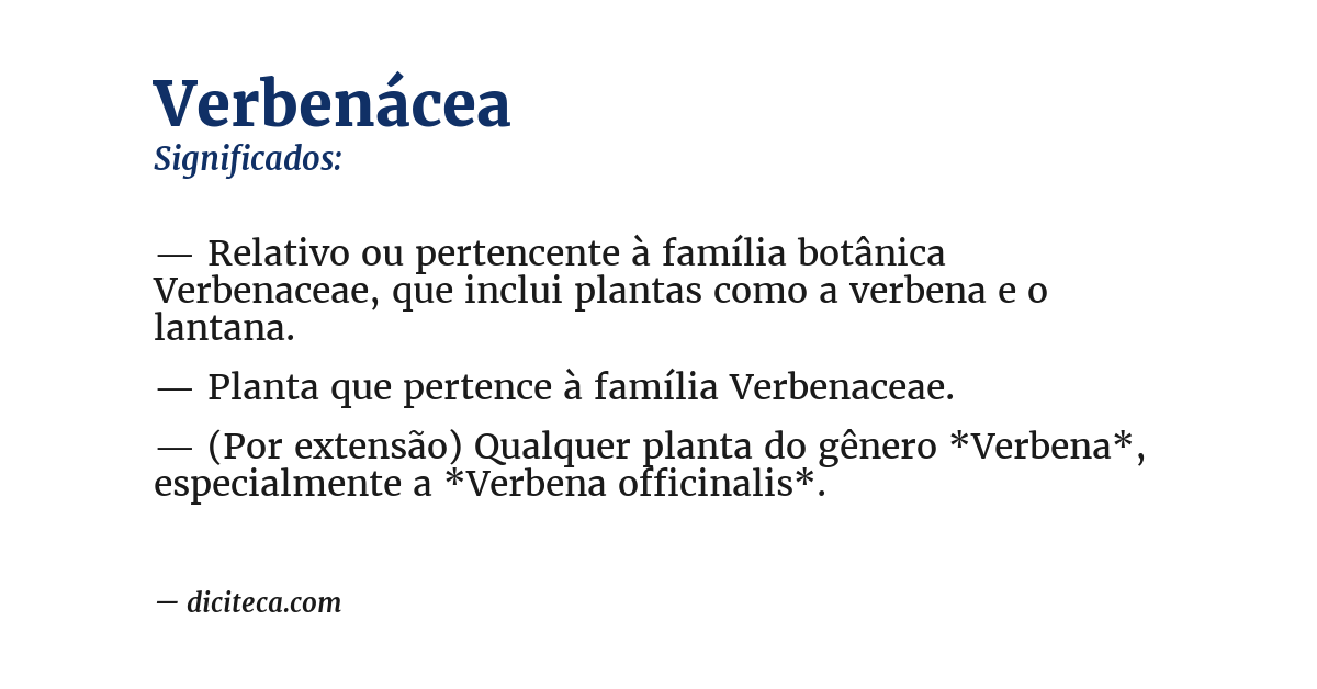 Significado de verbenácea