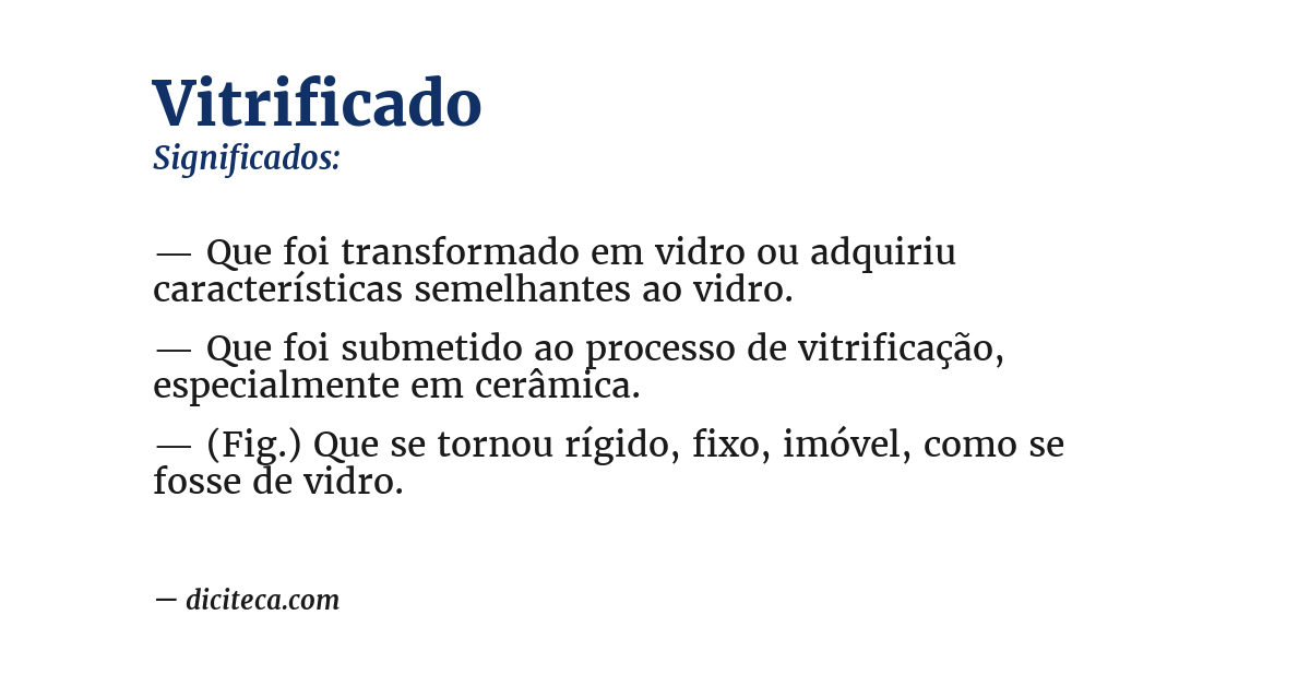 Significado de vitrificado