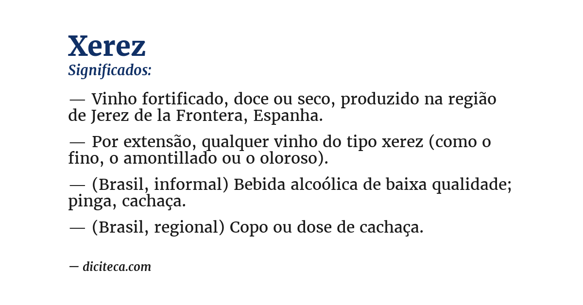 Significado de xerez