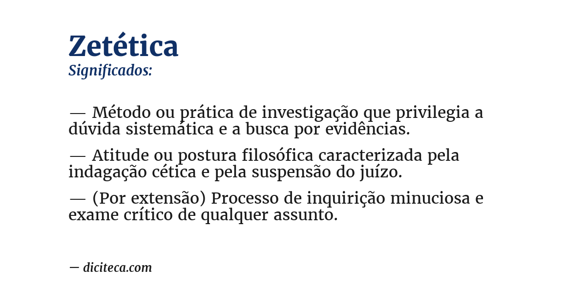 Significado de zetética