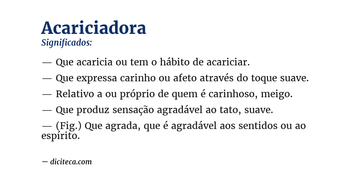Significado de acariciadora