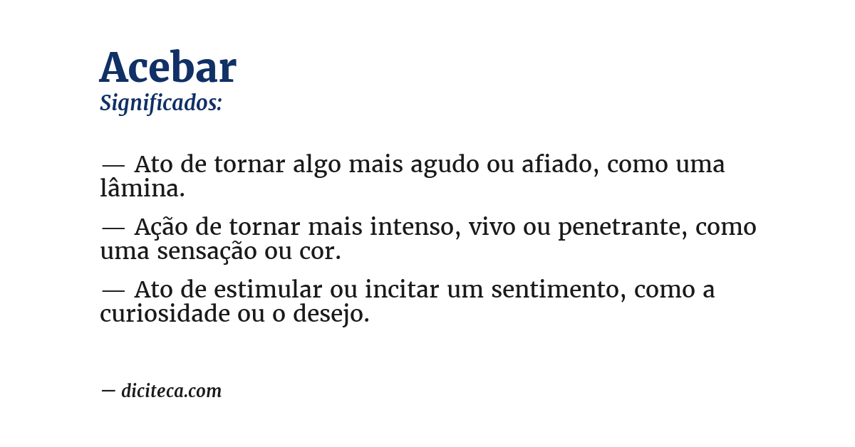 Significado de acebar