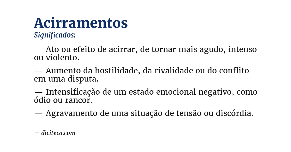 Significado de acirramentos