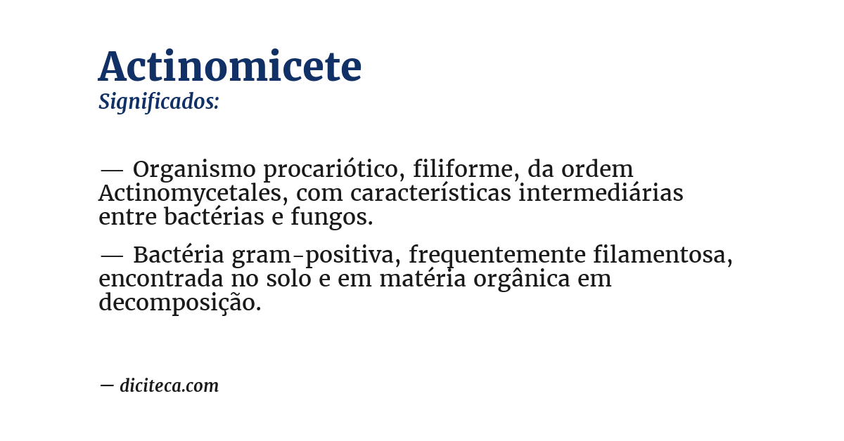 Significado de actinomicete