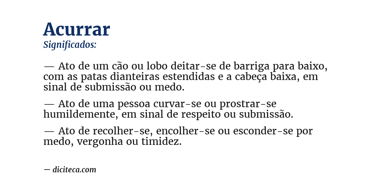 Significado de acurrar