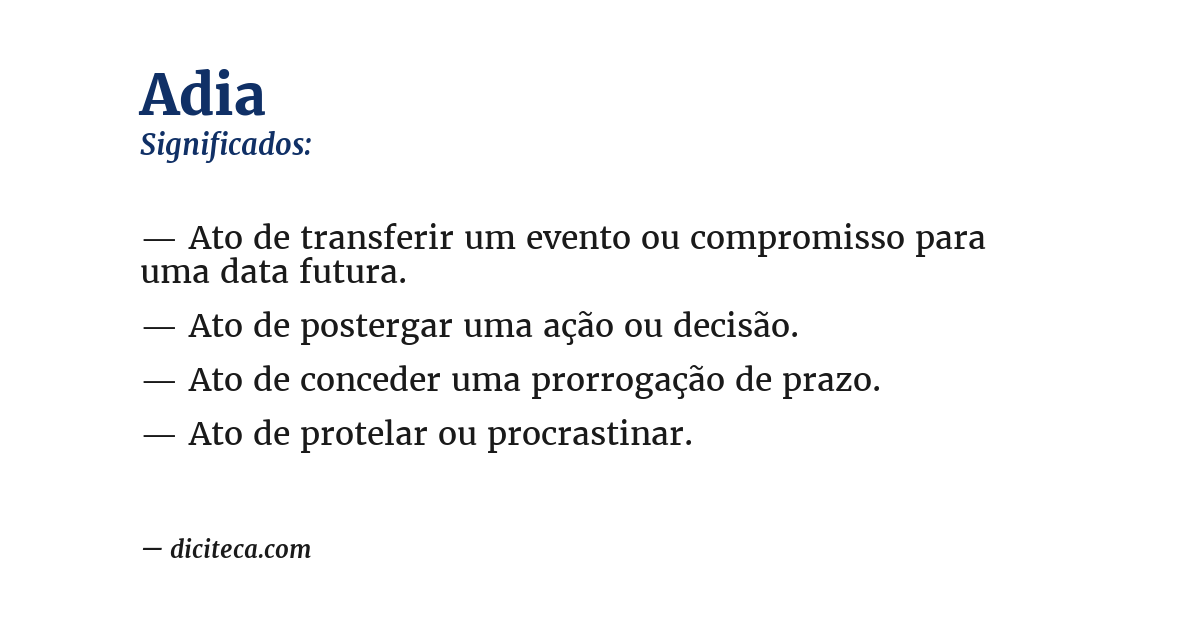 Significado de adia