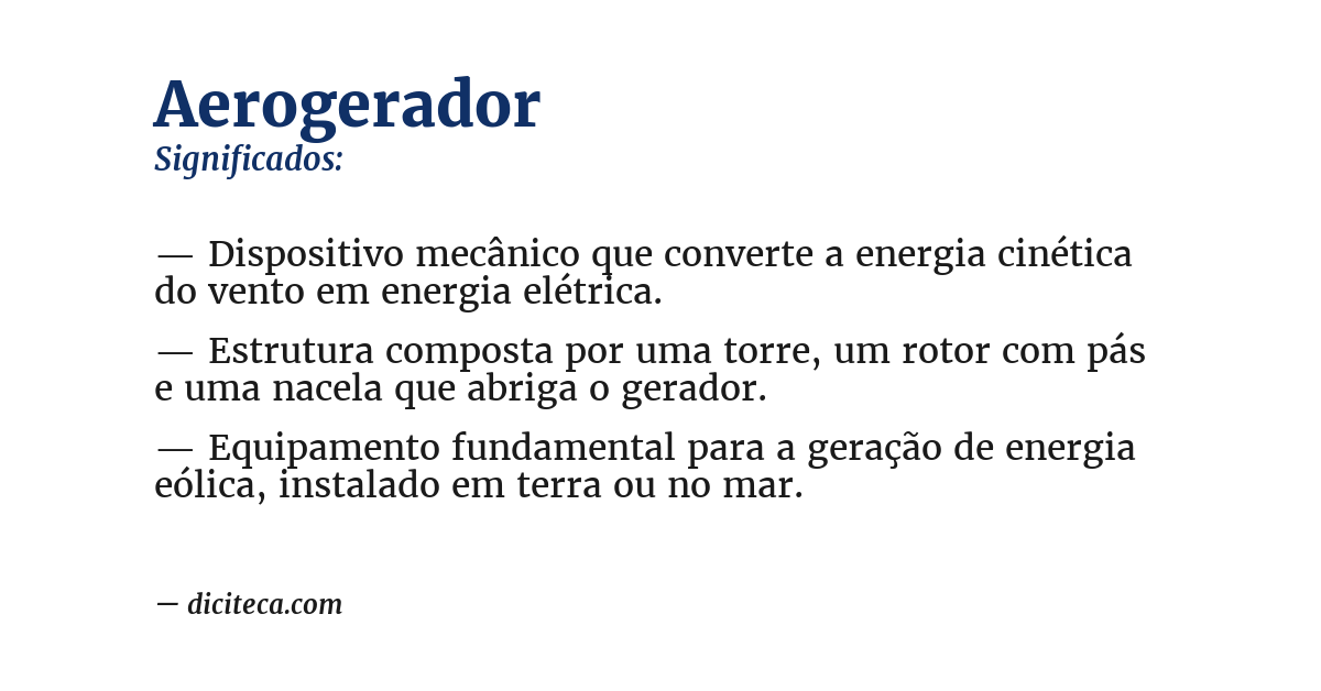 Significado de aerogerador