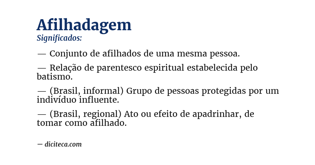 Significado de afilhadagem