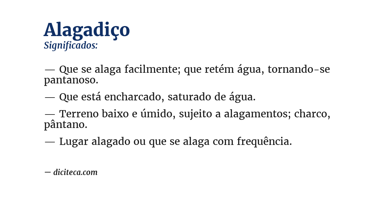 Significado de alagadiço