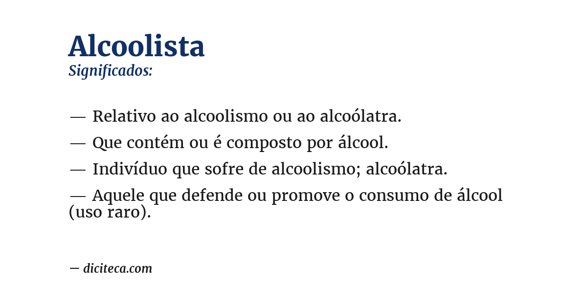 Significado de alcoolista