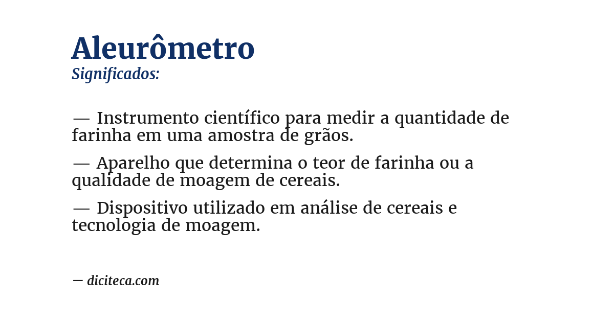 Significado de aleurômetro
