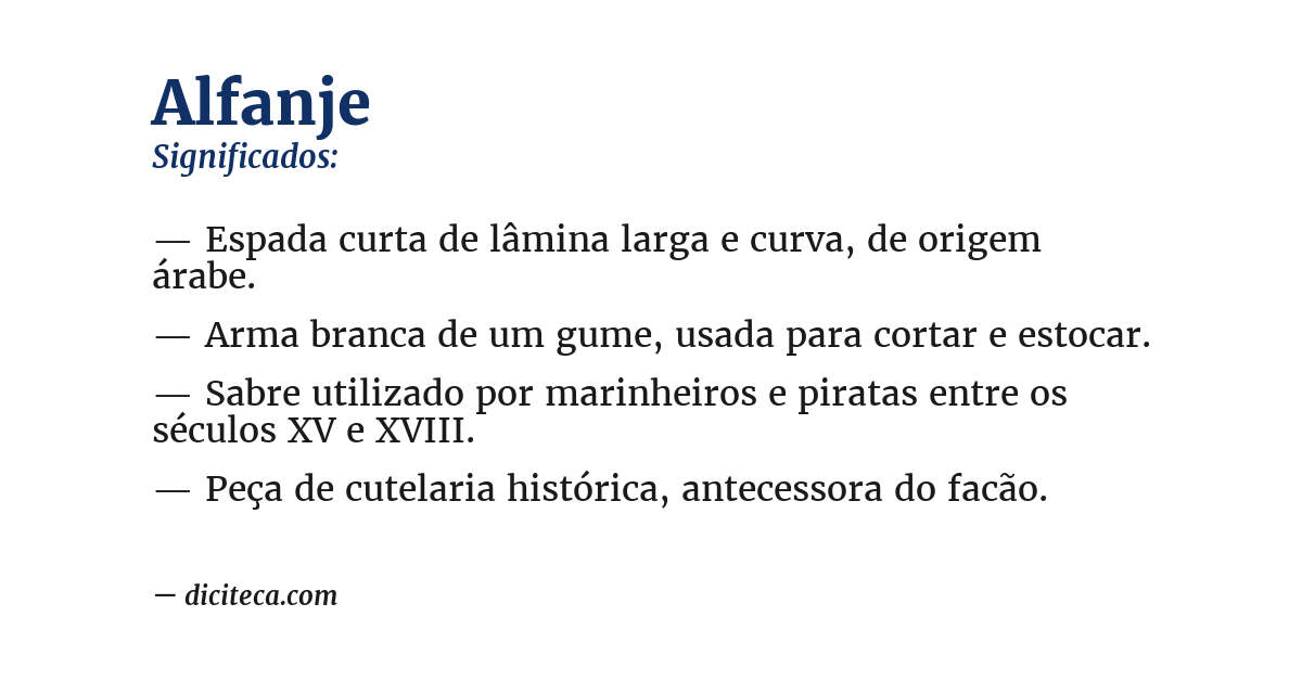 Significado de alfanje