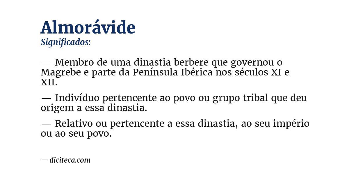Significado de almorávide