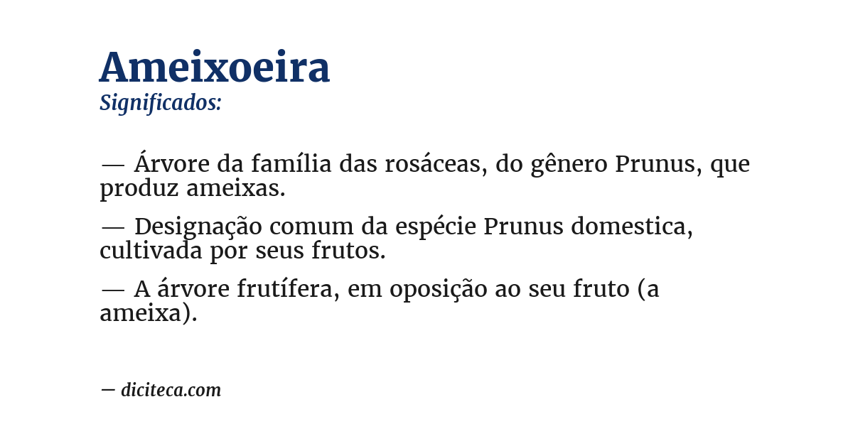 Significado de ameixoeira